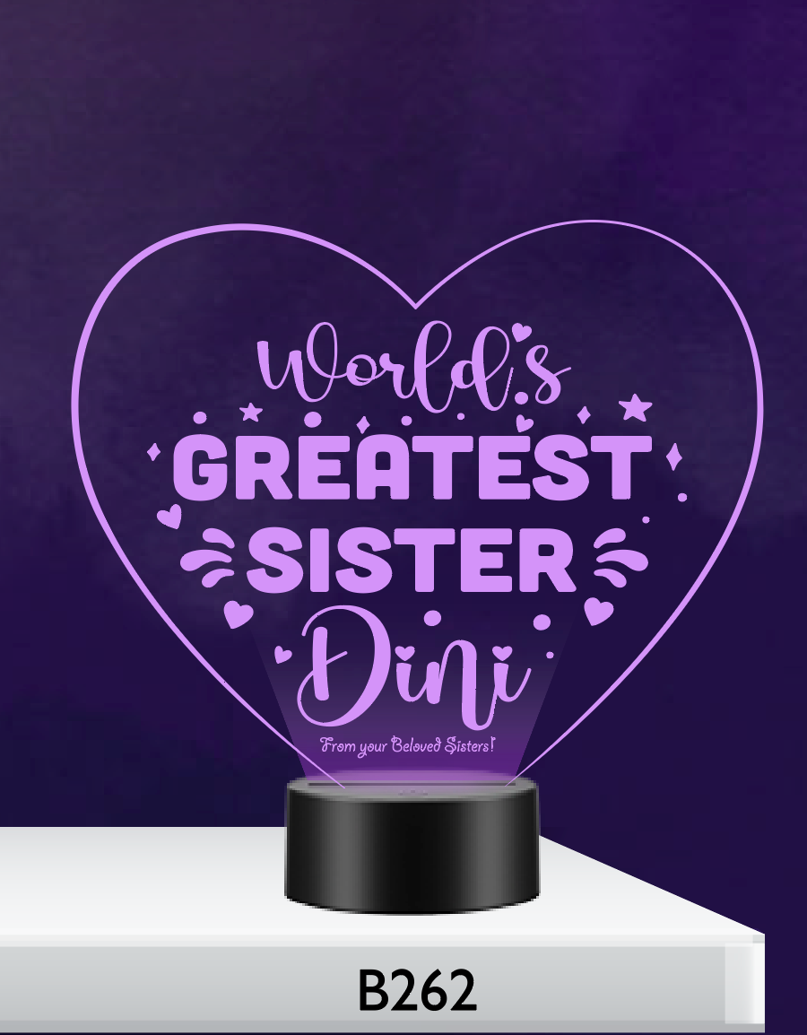 B262 - Worlds greatest Sister LED Nightlight