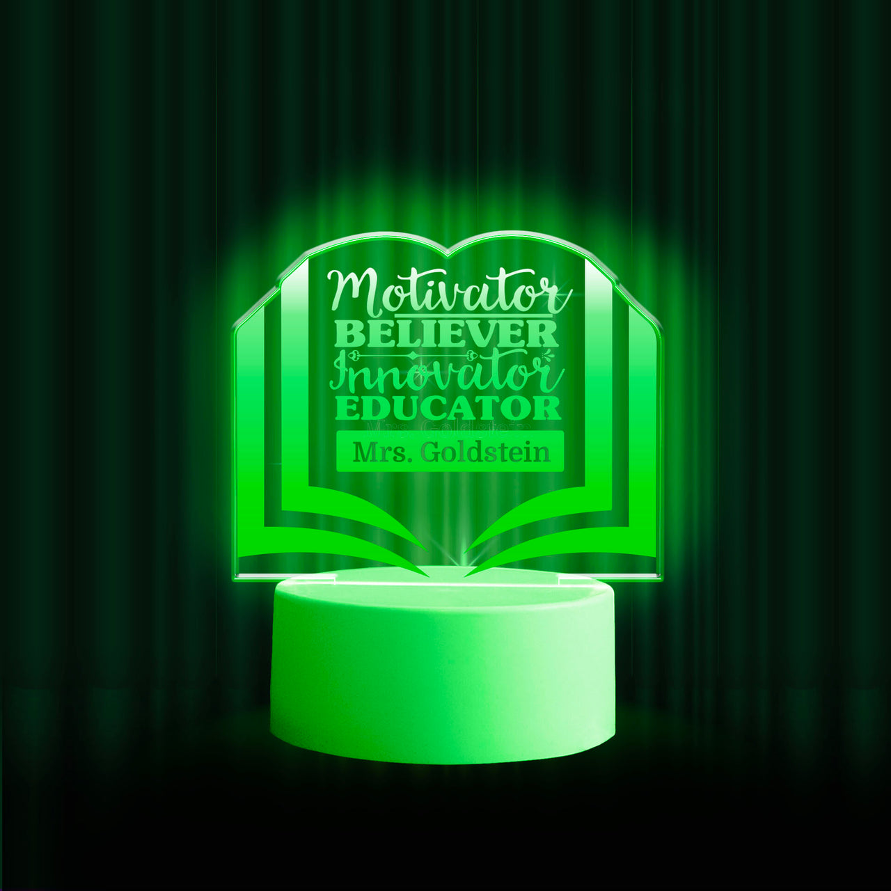 Teacher, Motivator, Believer, Innovator, Educator LED Nightlight