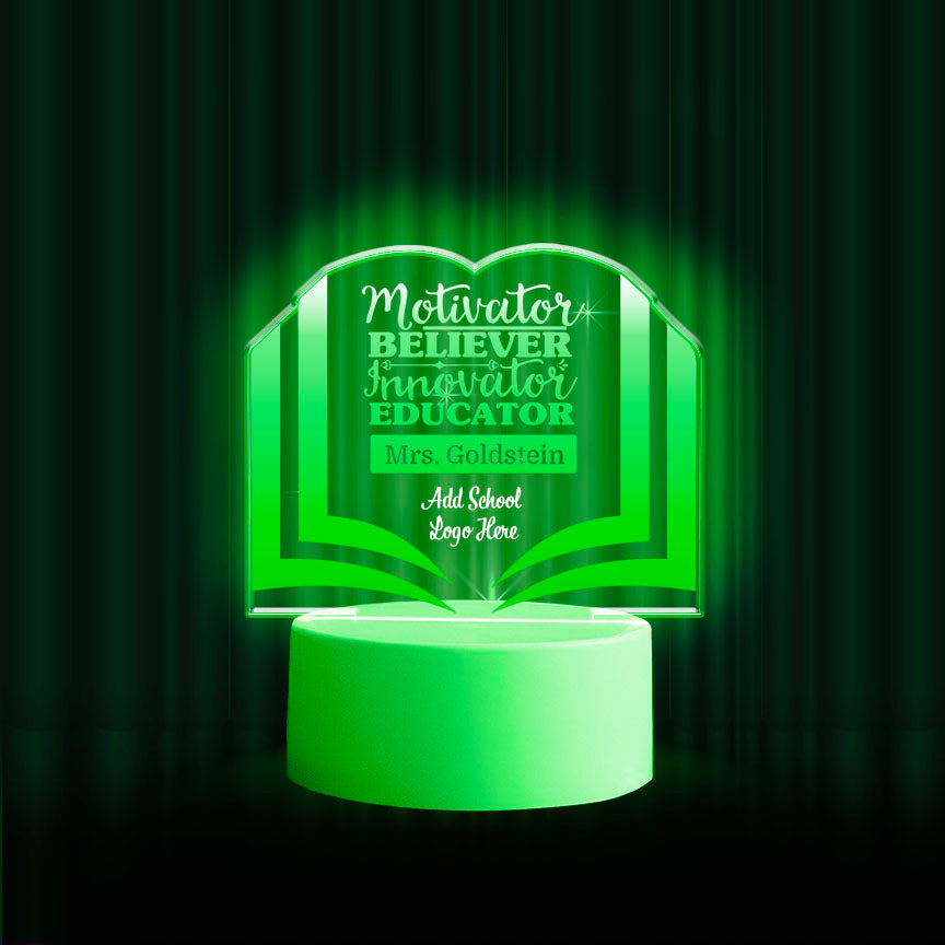 Teacher, Motivator, Believer, Innovator, Educator LED Nightlight