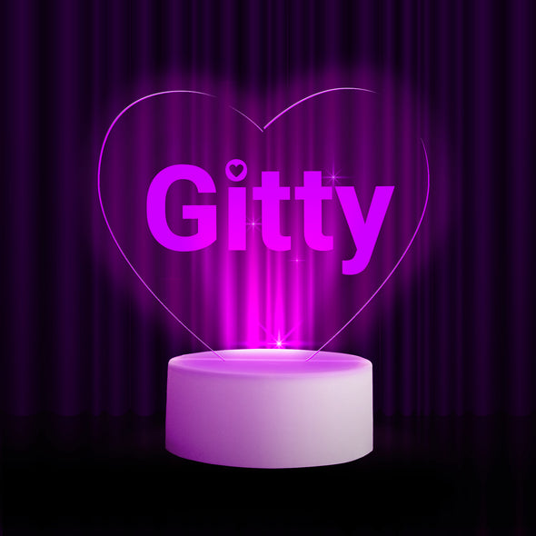 Heart Shaped with Heart in Letter LED Nightlight