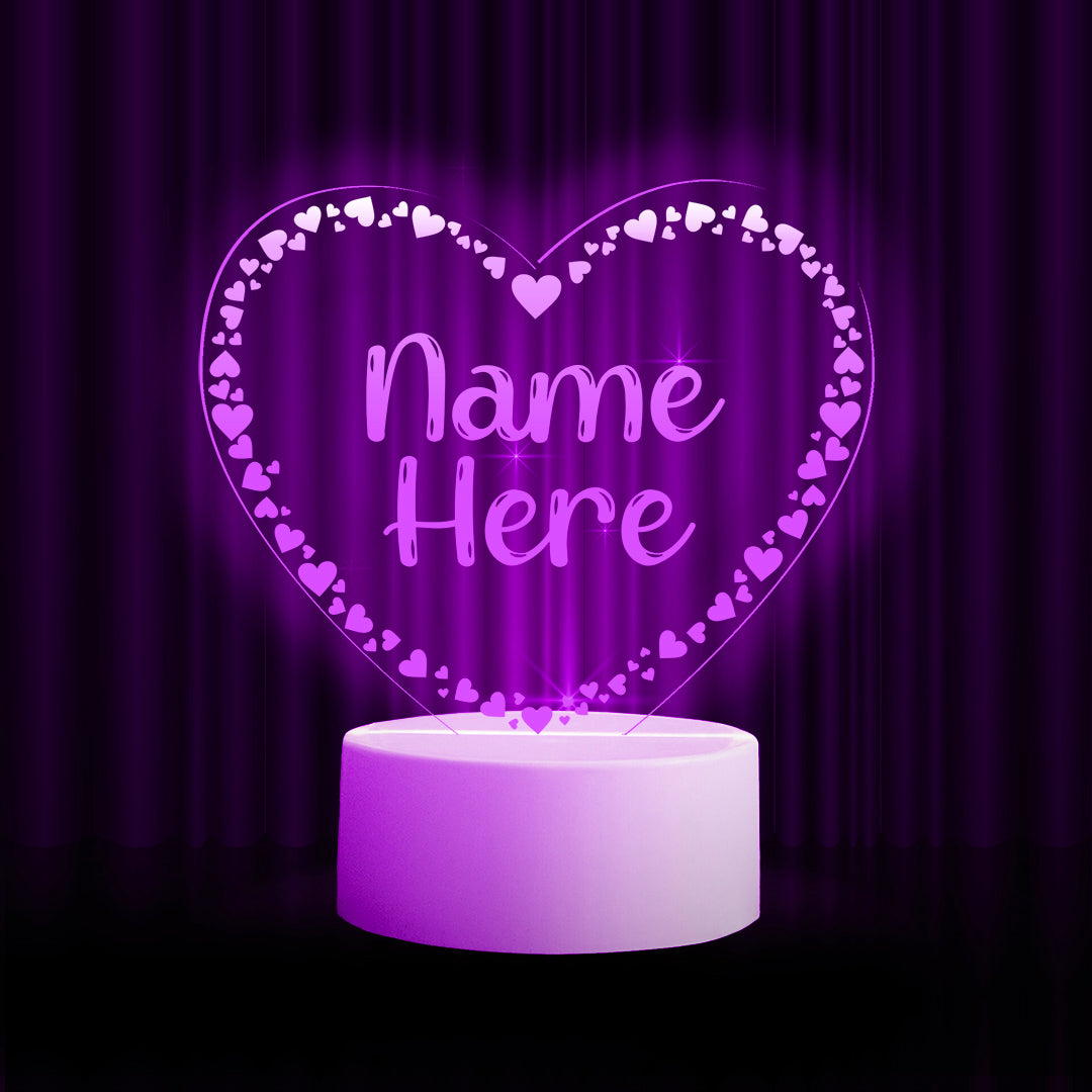 Heart with Heart Shaped Border LED Night Light - Best LED Night Lamp ...