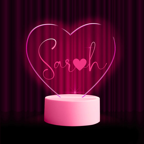 Personalized Name Heart LED Nightlight